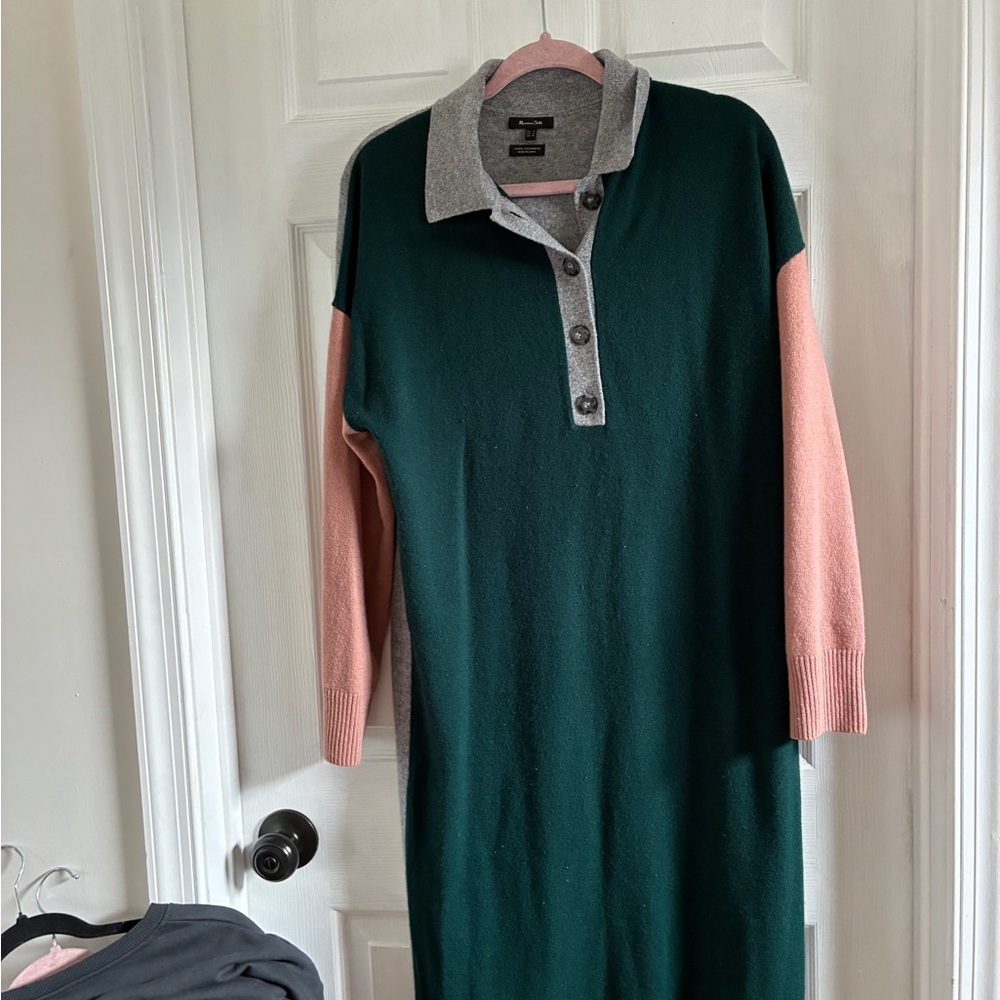 Wool Cashmere Color Block Dress